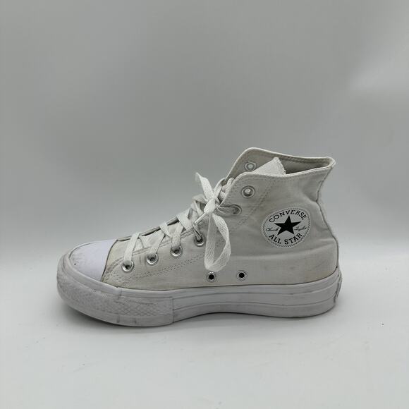 Womens Size 8 Converse Chuck Taylor All Star Platform Chucks Lift White Hi Top - Picture 5 of 9